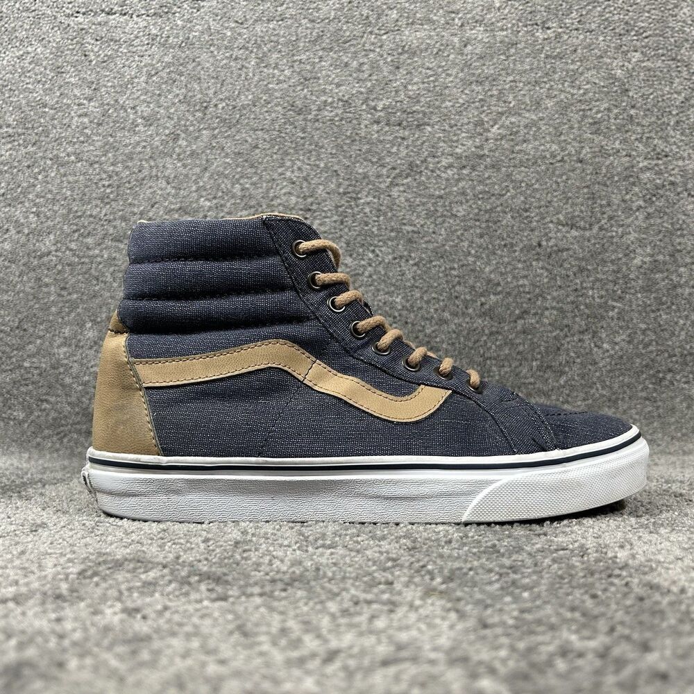 Vans Sk8-Hi Reissue Denim C&L Women’s Sz 10 Mens 8.5 Brown Blue Skateboard Shoes
